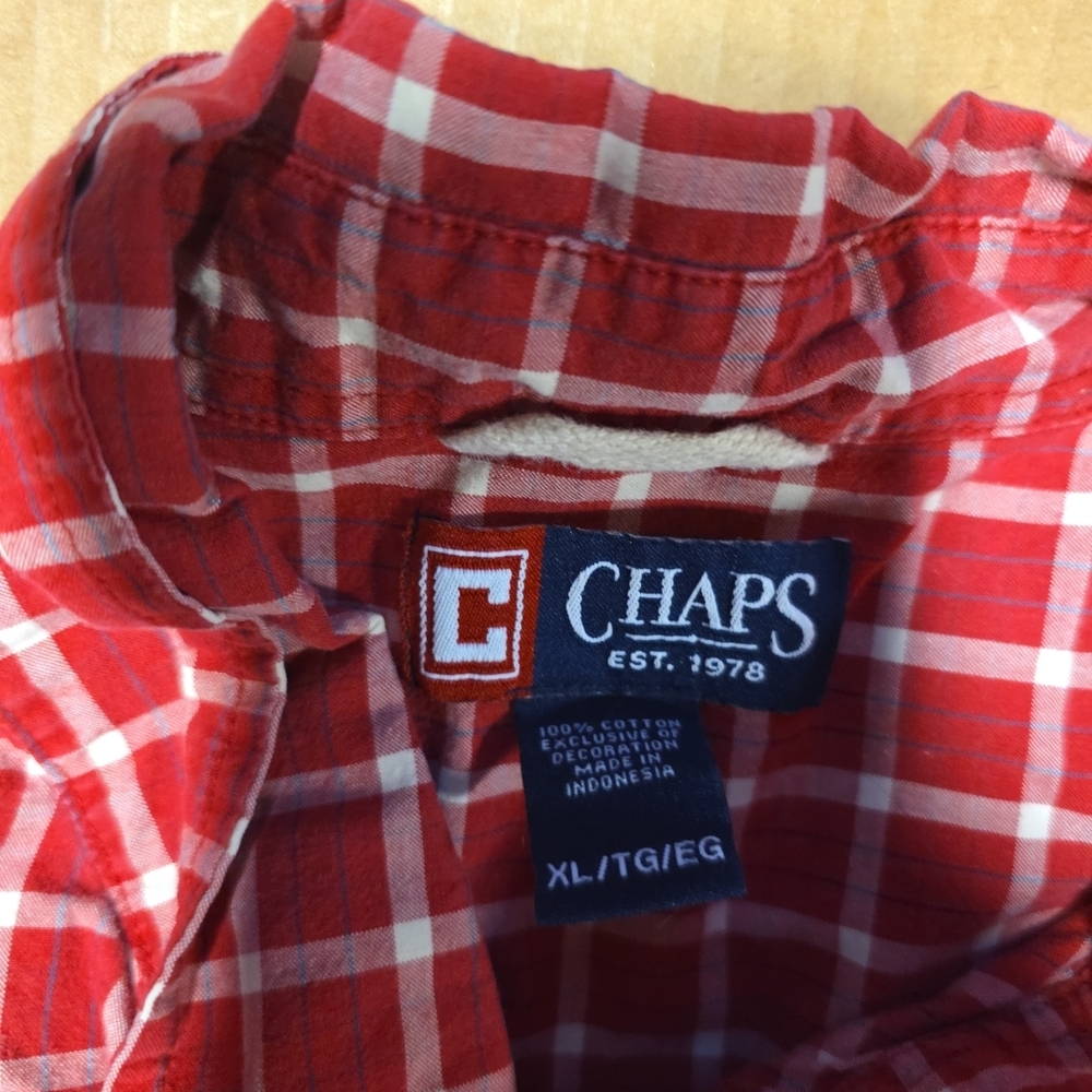 Mens Ralph Lauren Chaps Plaid Button Down Long Sleeve Shirt Sz XL - Picture 2 of 5
